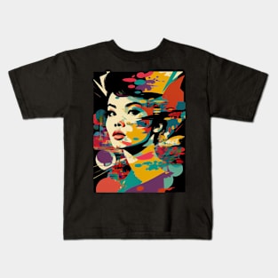 Modern woman in pop-art style Kids T-Shirt